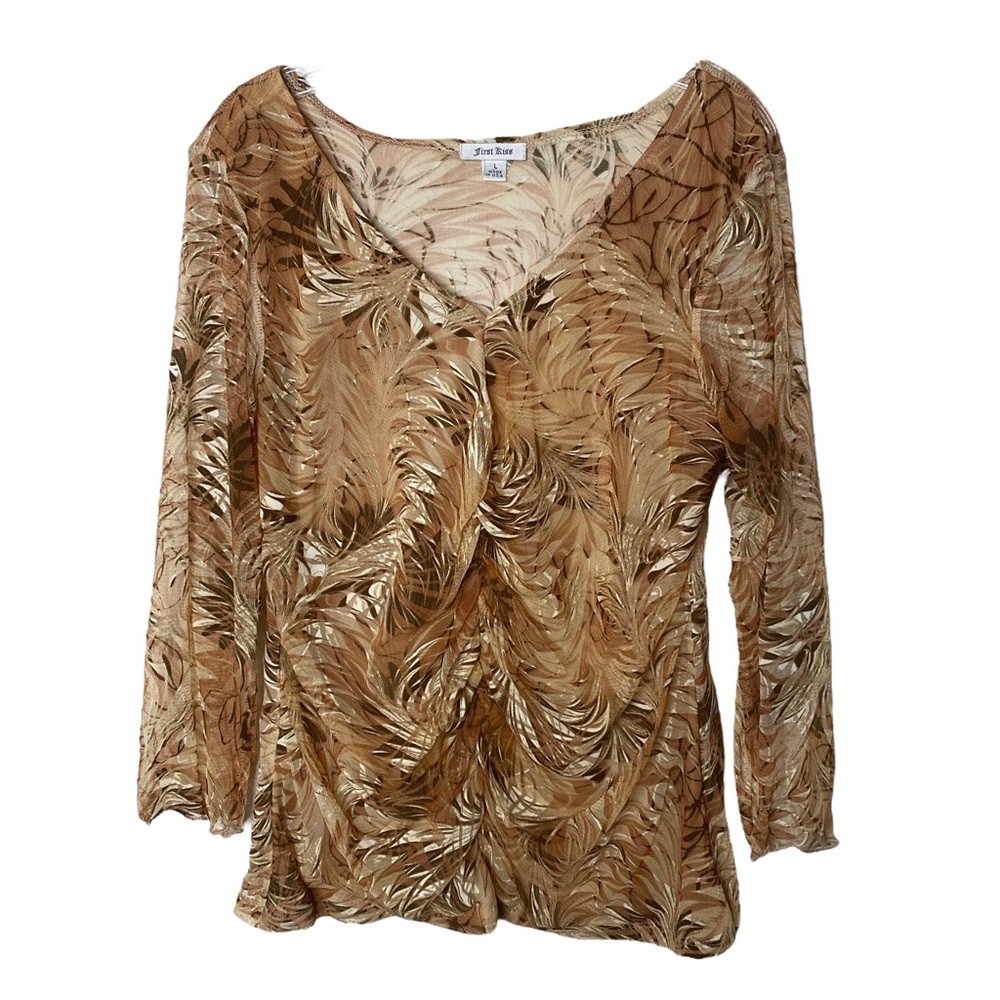 Long Sleeve Mesh Top Women